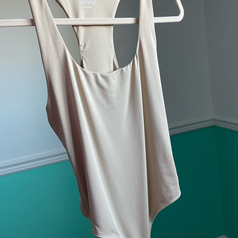 Tan/Skin Tone Racerback Bodysuit